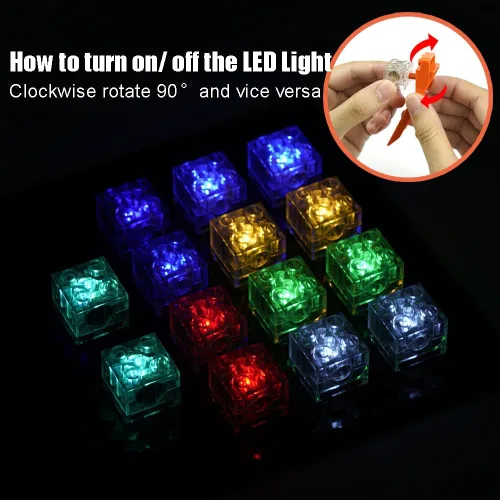 Vista 3 de Pamvava Paquete de accesorios de kits de ladrillos iluminados, 14 piezas de bloques de construcción LED transparentes clásicos de 2 x 2, compatibles
