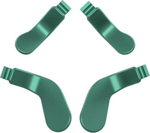 Vista 9 de eXtremeRate 4 pcs Metallic Aqua Green Stainless Steel Paddles, Replacement Interchangeable Hair Trigger Locks for Xbox One Elite, Xbox Elite Series