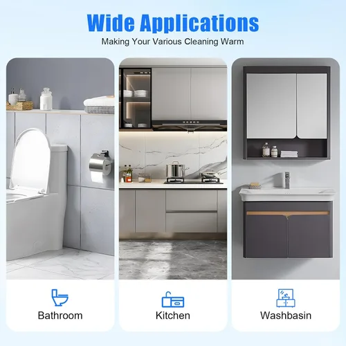 Vista 7 de 110V 1.5KW eléctrico mini calentador de agua caliente tanque de almacenamiento 8L cocina hogar compacto calentadores de agua instantáneos debajo