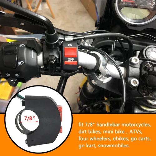 Vista 2 de HOLATO 7/8 '' manillar encendido apagado interruptor para Coleman CT100U CT200U BT200X Mini Bike Dirt Bike Motocicleta Raptor 660 ATV Motorizado