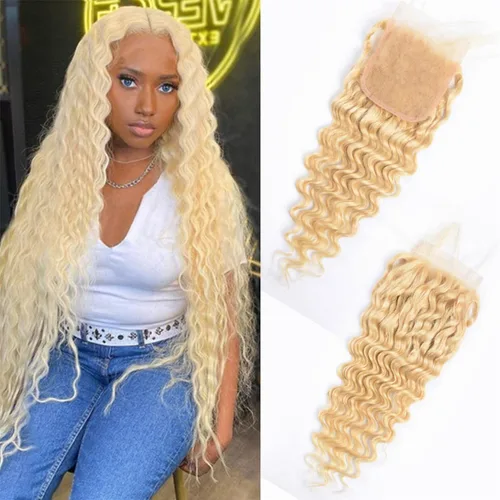 Vista 14 de Cabello humano virgen brasileño degradado 30 con cierre de encaje 4x4, 100% cabello virgen humano sin procesar, línea capilar prearrancada, cierre