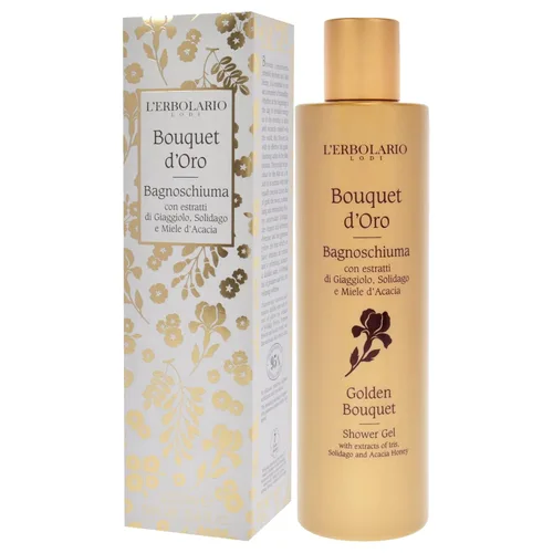 Vista 4 de L'Erbolario Gel de ducha – Jabón corporal hidratante – Tonificante y protector de jabón corporal antioxidante con miel y extractos florales – Golden