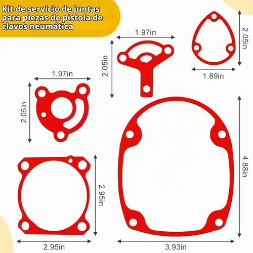 Vista 3 de 877-323 878-303 Kit de servicio de conductor, parachoques, resorte de cinta, anillo de cilindro y junta para armas Hitachi NR83A/A2 NR83A3 NR83A2