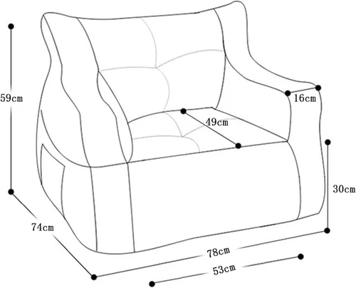 Vista 2 de HWOEK Sofa Lazy Sack - Puf ultra suave, sillas, tumbona perezosa, tatami (sin relleno), funda para puf suave para adultos, adolescentes y niños