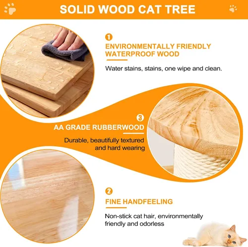 Vista 5 de Árbol de gato de 75 pulgadas para gatos de interior grandes y adultos, torre moderna de escalada para gatos grandes, poste alto para gatos, acogedor