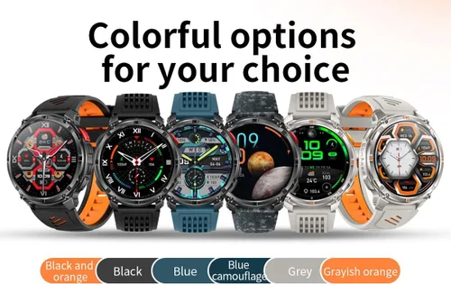 Vista 23 de Relojes inteligentes múltiples modos deportivos para hombres con linterna, reloj inteligente para Android y iPhone, pantalla táctil HD de 1.7 Negro