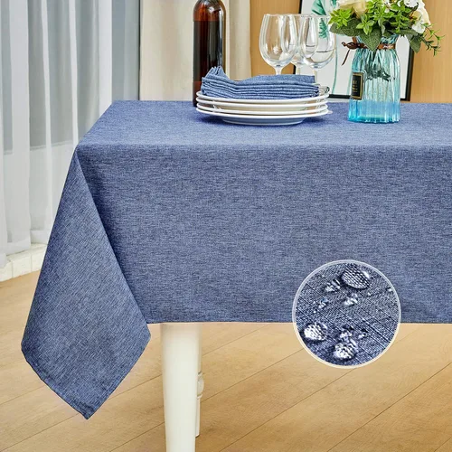 Vista 13 de Mebakuk Mantel Rectangular de Lino Estilo Granja, Impermeable, Anti-encogimiento, Suave y Resistente a las Arrugas, Cubierta de Mesa Decorativa