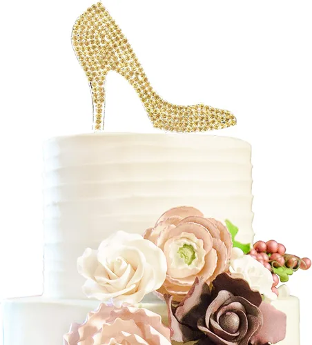 Vista 15 de LINGTEER 30 fabulosos adornos para tartas de cristal con diamantes de imitación de tacón alto, color rosa, perfecto para 30 cumpleaños, aniversario