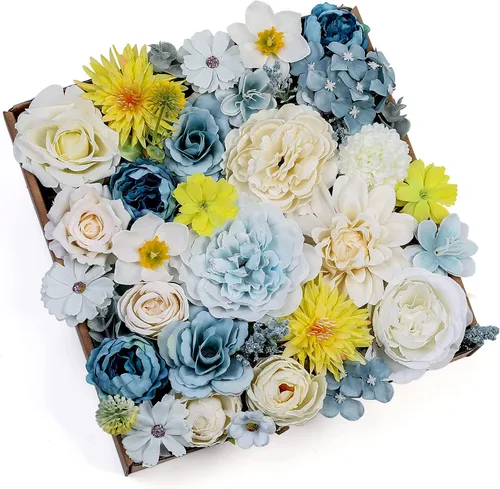 Vista 28 de Serra Flora Caja Combo de Flores Artificiales para Ramos de Boda DIY, Centros de Mesa, Arreglos, Despedida de Soltera, Fiesta, Decoraciones