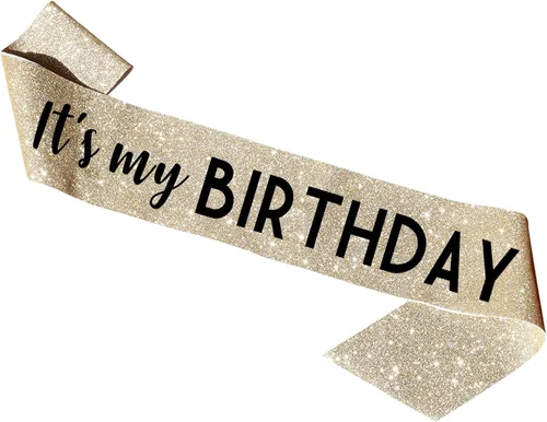 Vista 8 de Banda negra de cumpleaños – Banda «It's My Birthday» – Decoraciones de cumpleaños para mujeres, cumpleaños, niñas, accesorios de cumpleaños Negro