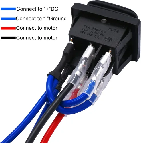 Vista 4 de TWTADE Interruptor de Polaridad Inversa Impermeable con Enganche DC 12V 10A Control de Motor 6 Pines 3 Posiciones ON-Off-ON AC 110V-220V Interruptor