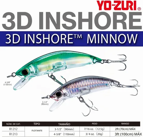 Vista 3 de Yo-Zuri Señuelo flotante 3D Inshore Minnow Ayu