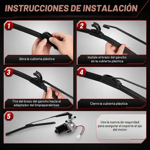 Vista 3 de Kit de limpiaparabrisas UTV de 12 V con hoja de 16 pulgadas, conjunto de motor de barrido de 90° Kit de limpiaparabrisas eléctrico Polariss RZR