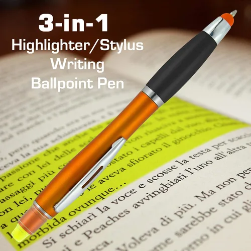 Vista 2 de SyPen Resaltador para Biblia con Lápiz y Puntero para Pantallas Táctiles, Combo 3 en 1, Todos los Resaltadores Amarillos, Tinta de Bolígrafo