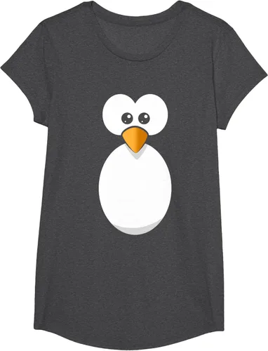 Vista 73 de Camiseta divertida con diseño de cara de pingüino o disfraz fácil, color negro, talla S