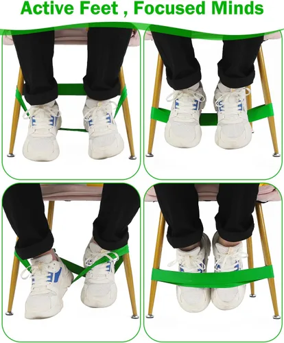 Vista 4 de Paquete de 10 bandas para sillas para niños con pies inquietos, imprescindibles para el aula, asientos flexibles para enfoque sensorial, Fidget