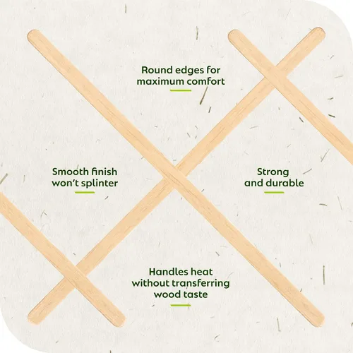 Vista 4 de Agitadores de café y bebidas de madera de abedul de 7 pulgadas (paquete de 1000 unidades) ecológicos, ideales para tu rincón de café.