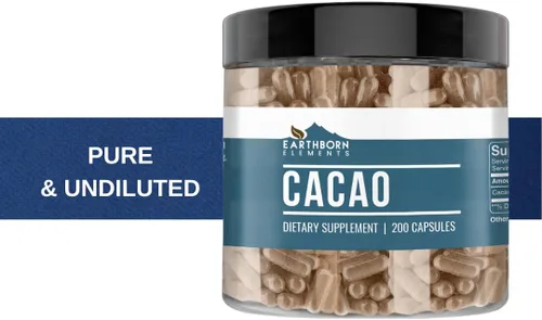 Vista 7 de Earthborn Elements, Cápsulas de Cacao, 200 Cápsulas