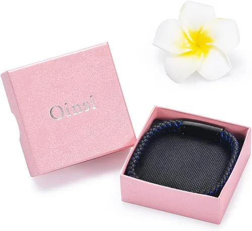 Vista 3 de Oinsi Pulsera de cuero para mujeres y hombres, pulsera trenzada de 0.47 pulgadas, recuerdo conmemorativo, urna conmemorativa, regalos de joyería