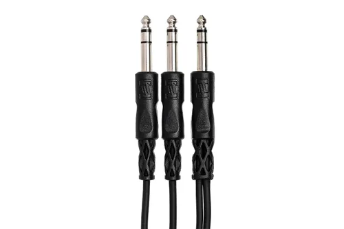 Vista 3 de Hosa Cable CYS-103 Y, 14 de pulgada TRS a doble 14 en TRS, 3 pies