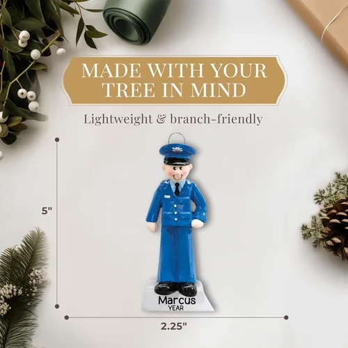 Vista 4 de Adorno personalizado de la Fuerza Aérea 2025 Personalización gratuita las 24 horas Adornos militares de Navidad grabados con láser para árbol