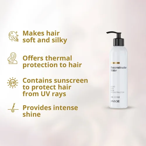 Vista 5 de Image Reconstructor Water - Mascarilla líquida para cabello dañado y tratado químicamente - Repara, hidrata y protege con pantenol, aminoácidos