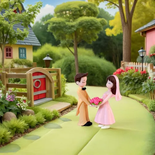 Vista 4 de Adornos de muñeca de pareja de boda de 1.9 pulgadas, figuras de novia y novio, adornos de resina para decoración de mesa de fiesta de boda