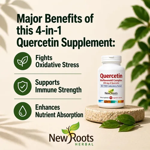 Vista 8 de NEW ROOTS HERBAL Cápsulas de quercetina con bromelina Fórmula 4 en 1 con quercetina, bromelina, bioflavonoides y rutina Suplemento de apoyo