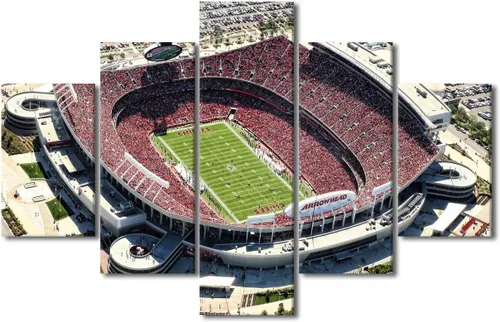 Vista 32 de Arte de pared en lienzo de estadio Allegiant, arte de pared para sala de estar, equipo de fútbol americano, pintura moderna de Nevada Las Vegas