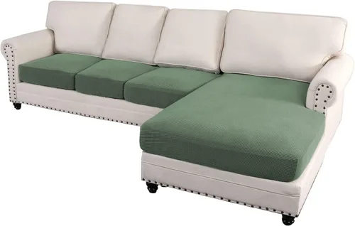 Vista 12 de ADPON Fundas de sofá modular, funda de cojín para sofá o sillón en forma de L, funda separada para sofá seccional izquierdo o derecho (1 diván, gris)