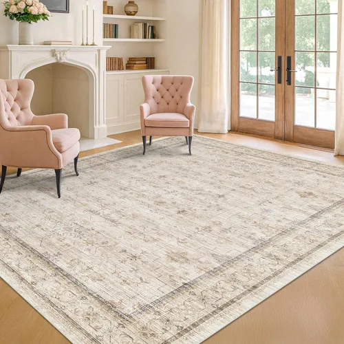 Vista 229 de Hazo Haus – Alfombra pequeña para entrada, cocina o baño, antideslizante con base de goma, resistente a las manchas y a la decoloración, diseño