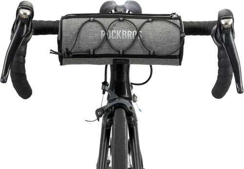 Vista 7 de ROCKBROS ROAD TO SKY - Bolsa para manillar de bicicleta, Bolsa frontal para bicicleta, Bolsa de almacenamiento, Bolsa ligera y resistente para Negro