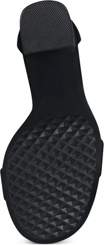Vista 5 de Aerosoles Sandalias de tacón Lawrence para mujer, gamuza sintética negra, 12 ancha, negro (Black Faux Suede)