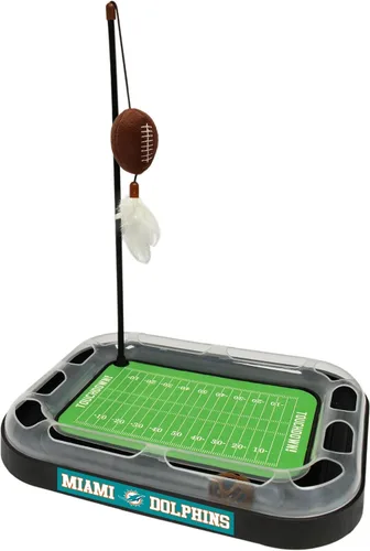 Vista 19 de Pets First NFL BALTIMORE RAVENS Rascador de Campo de Fútbol para Gatos con Juguete de Peluche de FÚTBOL Relleno de Hierba Gatera y Juguete Colgante
