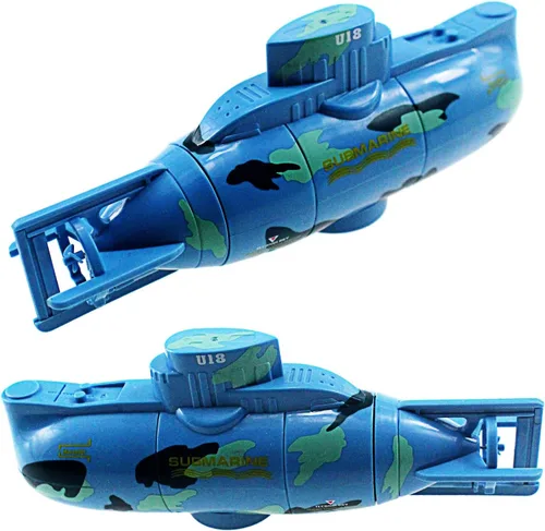 Vista 4 de Tipmant Mini RC Submarino Juguetes de Control Remoto Barco Eléctrico Natación Buceo Tanque de peces Tubo de agua Niños Regalos de cumpleaños (azul)