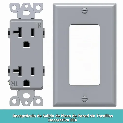 Vista 6 de WEBANG Toma de pared decorativa de 20 amperios y 125 V, receptáculo dúplex resistente a manipulaciones para uso residencial y comercial, placa