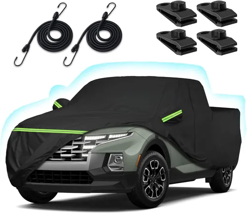 Vista 29 de Funda de automóvil de 6 capas para Hummer H2 SUV 2002-2009, 210T, impermeable, sol, lluvia, UV, polvo, nieve, protección al aire libre, H2, cubierta