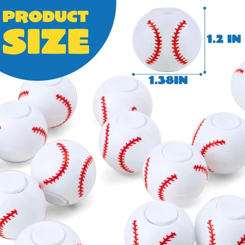 Vista 6 de JOYIN Paquete de 36 Spinners Fidget de Béisbol para Niños, Recuerdos de Fiesta de Béisbol, Juguetes Fidget al Por Mayor, Pelotas Antiestrés