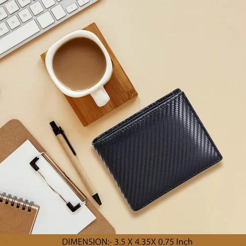 Vista 6 de Carteras RFID delgadas para hombres - Cartera de bolsillo frontal de piel genuina