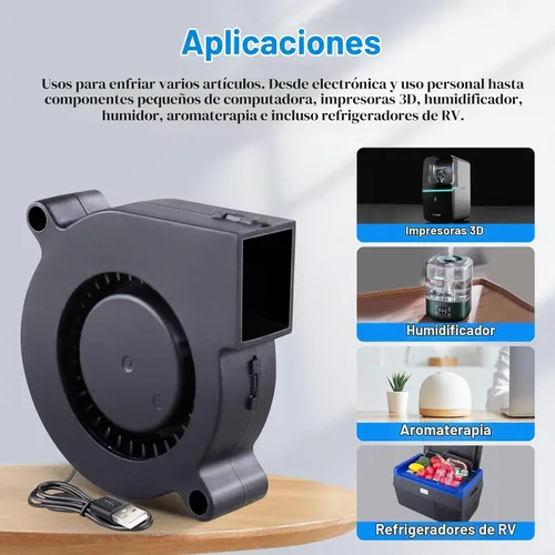 Vista 4 de Wathai - Ventilador USB de 1.969 in x 0.591 in, 5 V, 5015 ventiladores de refrigeración sin escobillas