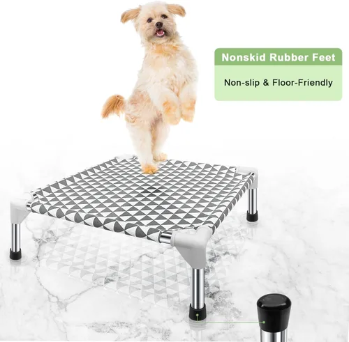 Vista 5 de Kuntrust Cama Elevada para Perros de Exterior Actualizada Catre para Mascotas Elevado Cama Refrescante para Cachorros Cama Elevada para Perros
