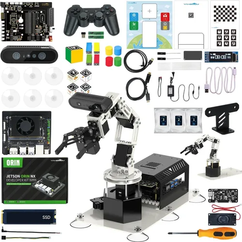 Vista 10 de Yahboom 6DOF Kit de brazo robótico de programación 3D, agarre adaptativo 3D, inteligencia incorporada, modelo de IA grande para ingenieros mecánicos