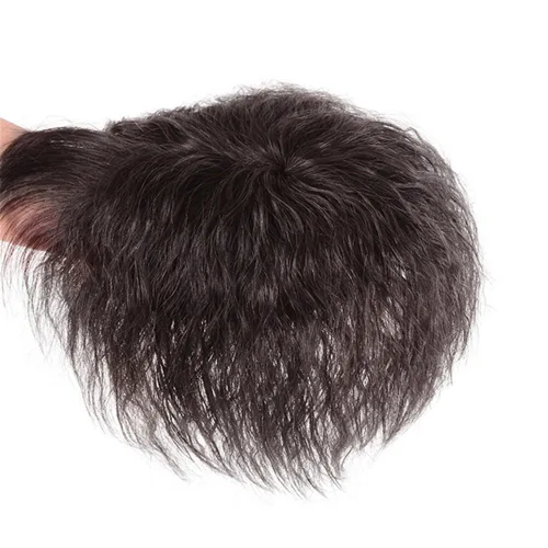 Vista 8 de RemeeHi Peluca de cabello humano rizado natural de repuesto esponjoso sin costuras con clip en la parte superior para mujer, cabello fino