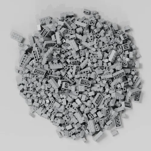 Vista 4 de 300 piezas de bloques de construcción clásicos, bloques a granel gris claro, compatibles con piezas y partes de las principales marcas, juguetes