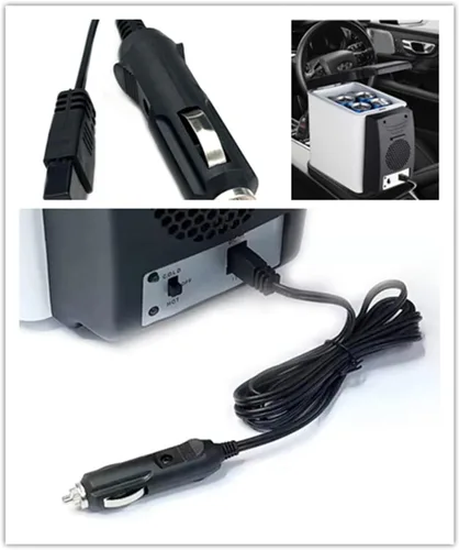 Vista 3 de Cable de nevera automático de 12 V, cable de alimentación de repuesto para encendedor de cigarrillos, enchufe de CC para caja enfriadora