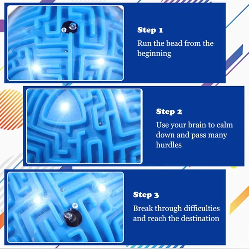 Vista 5 de Sratte Maze Ball 3D Maze Game Puzzle Toy Gifts Gravity Brain Teasers Ball para niños, adolescentes y adultos, desafío difícil (clásico)