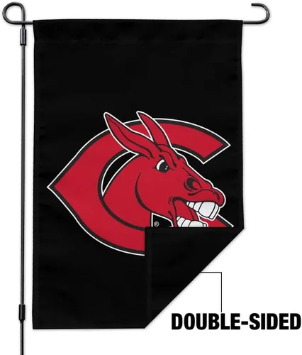 Vista 2 de Bandera de jardín con logotipo secundario de la Universidad de Central Missouri con soporte para poste
