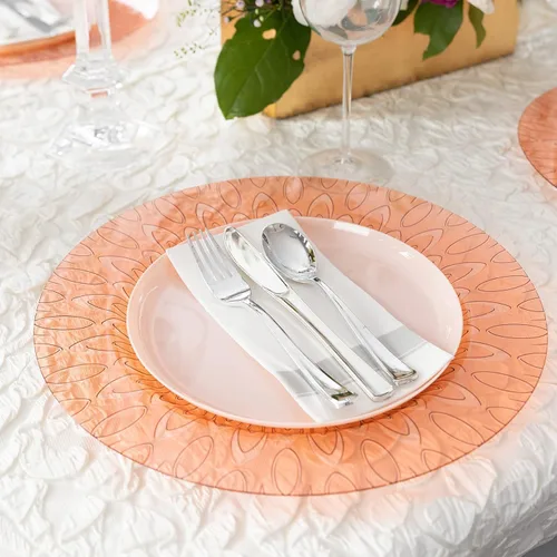 Vista 3 de PARTY BARGAINS Paquete de 50 toallas desechables de papel para invitados, 13 x 16 pulgadas, color blanco con línea plateada, servilletas decorativas