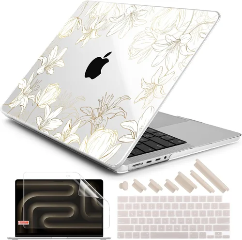 Vista 27 de DONGKE Funda para M5 MacBook Pro de 14 pulgadas 2025 2024-2021 M4 M3 M2 M1, cubierta de carcasa dura de plástico compatible con A3434 A3112 A3401