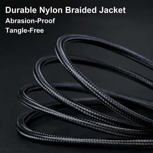 Vista 6 de OKRAY Cable USB para impresora, paquete de 2 cables USB 2.0 tipo A a B de 6 pies, cable de impresora macho a macho, cable de escáner trenzado